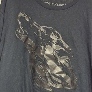Fort Knox Black T-Shirt with Wolf Design